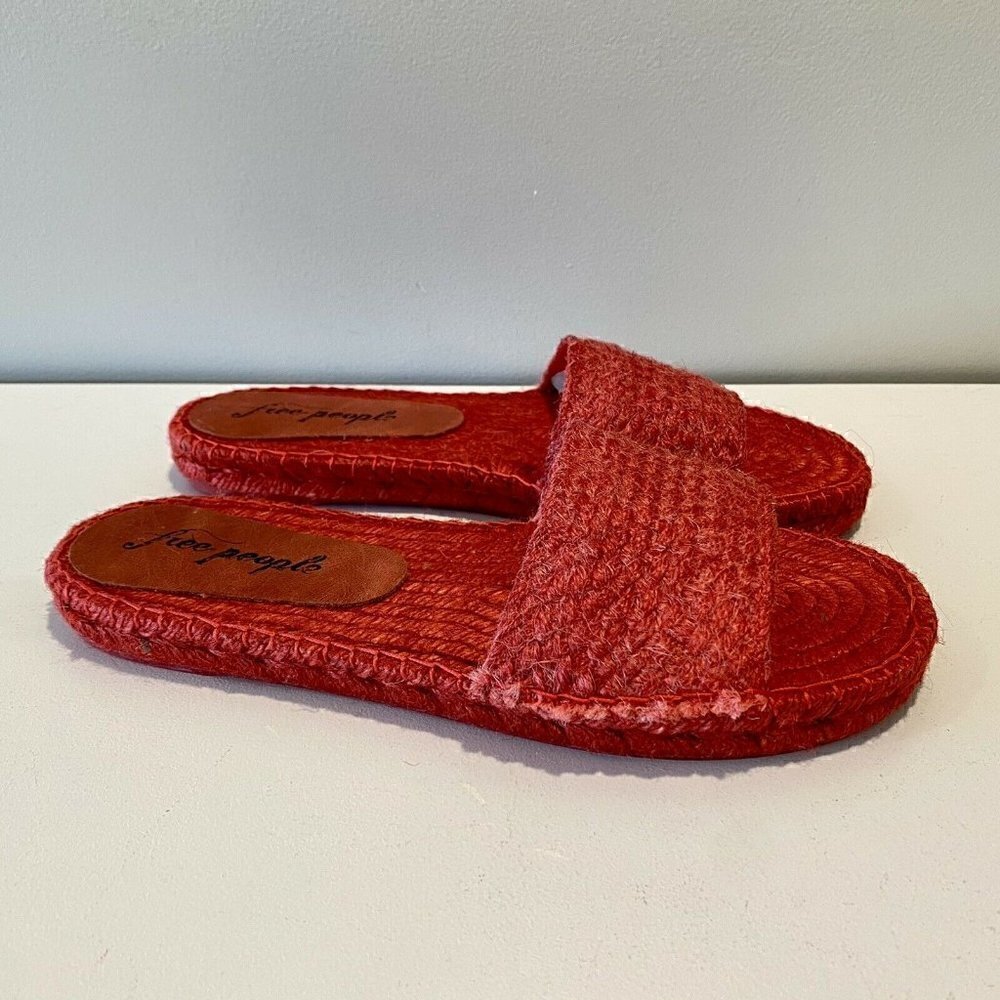 NEW Free People Beach Front Espadrille Slides 7